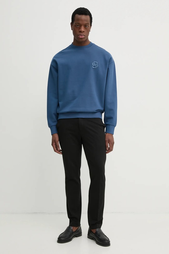 BOSS bluza bawełniana 50533075 niebieski SS25