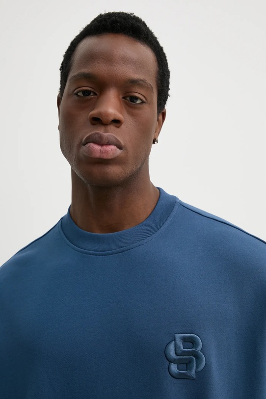 BOSS bluza bawełniana niebieski 50533075