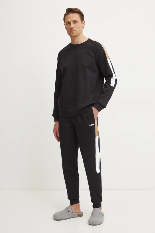 Bavlnená mikina BOSS 50535787 čierna SS25