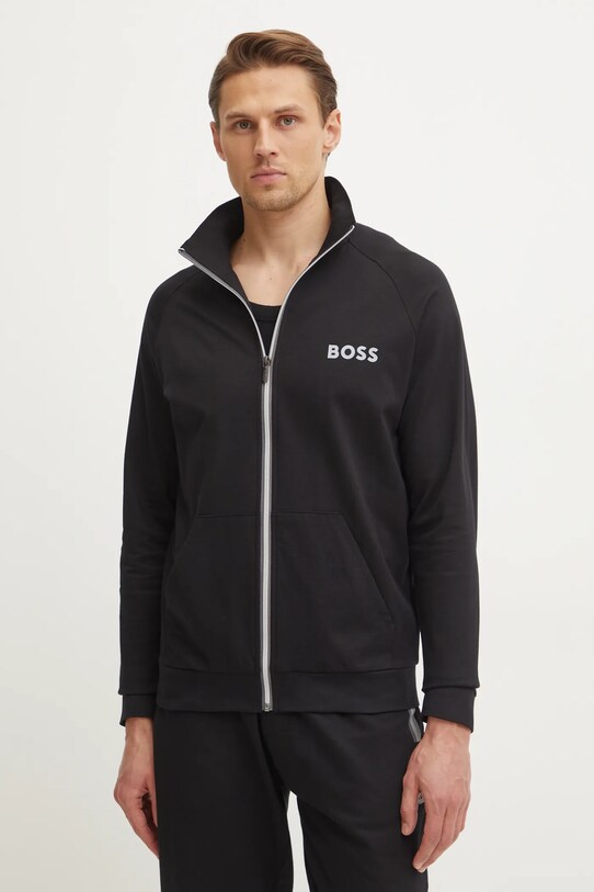 Хлопковая кофта BOSS хлопок чёрный 50535823