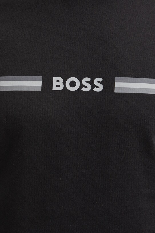 Бавовняна кофта лаунж BOSS чорний 50535854