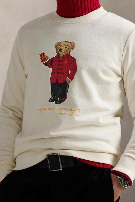 Oblečení Bavlněná mikina Polo Ralph Lauren 710961598 béžová