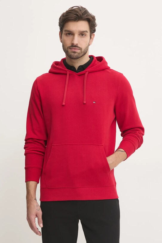 Tommy Hilfiger hanorac de bumbac melanj rosu MW0MW37235