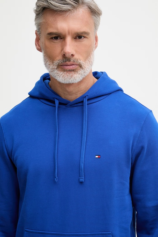 Tommy Hilfiger Μπλούζα με κουκούλα Ανδρική βαμβακερή μπλε MW0MW37235
