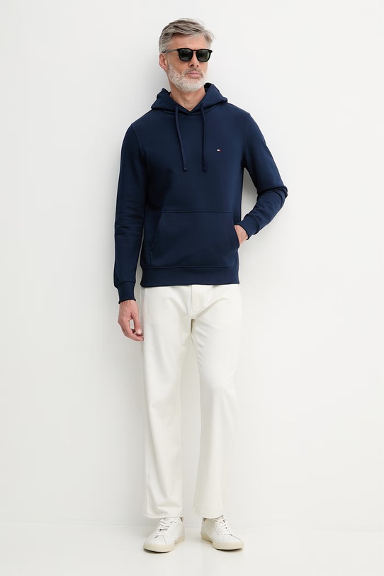 Tommy Hilfiger μπλούζα με κουκούλα ανδρική βαμβακερή MW0MW37235 σκούρο μπλε SS26