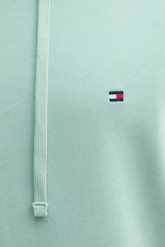 Tommy Hilfiger Μπλούζα με κουκούλα ανδρική βαμβακερή MW0MW37235 τιρκουάζ