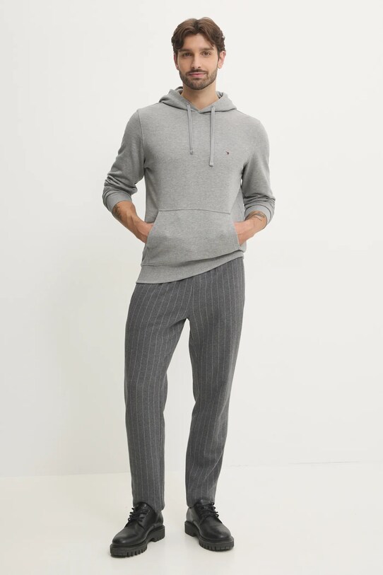 Tommy Hilfiger hanorac de bumbac MW0MW37235 gri SS25