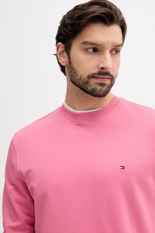 Bavlněná mikina Tommy Hilfiger MW0MW37237 růžová