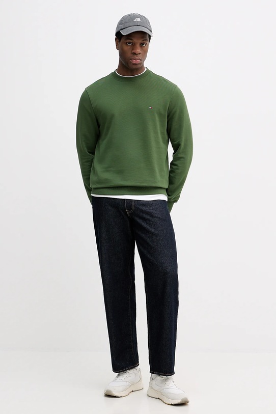 Tommy Hilfiger bluza bawełniana MW0MW37237 zielony AW25