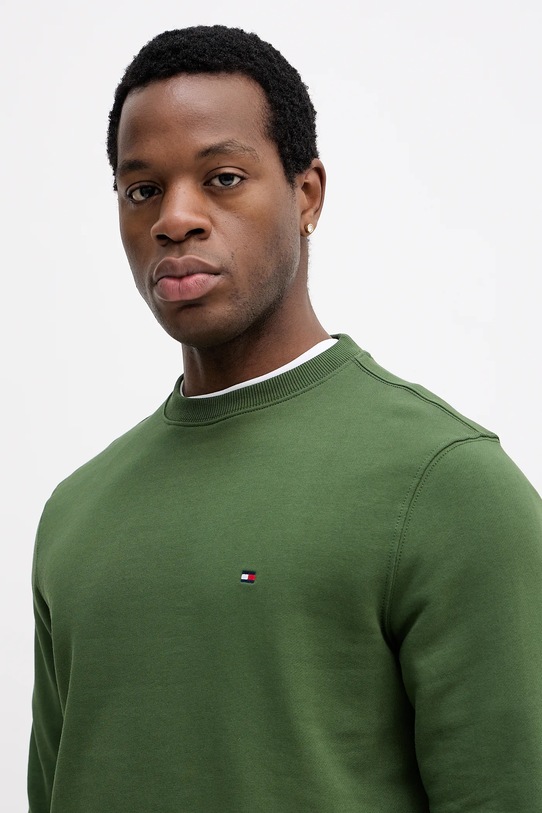 Tommy Hilfiger bluza bawełniana zielony MW0MW37237