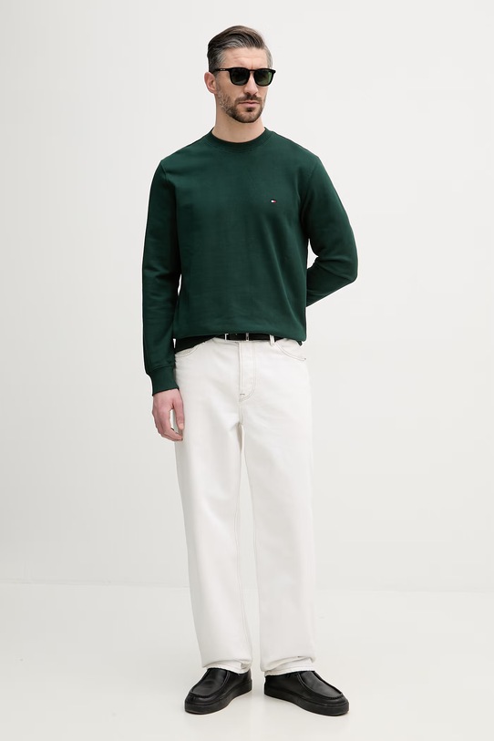 Tommy Hilfiger mikina pánska bavlnená MW0MW37237 zelená SS26