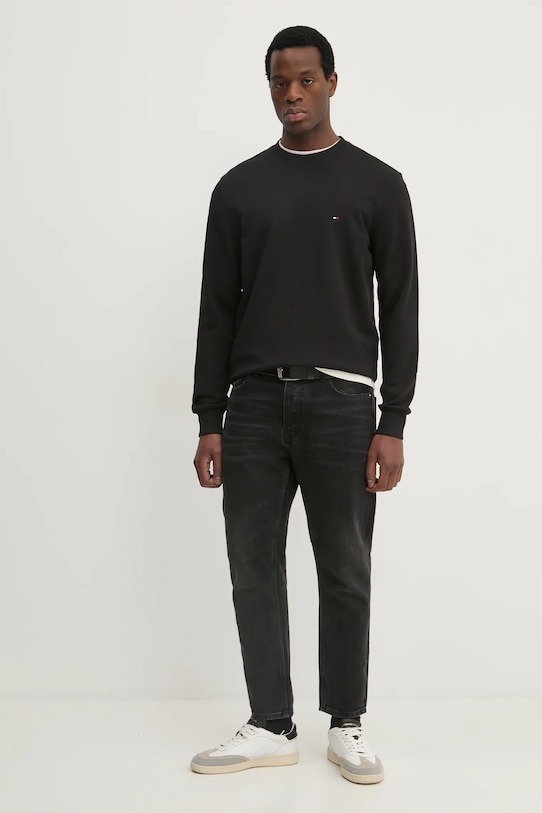 Tommy Hilfiger hanorac de bumbac MW0MW37237 negru SS25