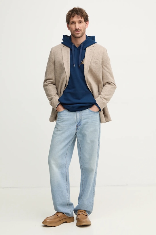 Mikina Tommy Hilfiger MW0MW37475 tmavomodrá SS25