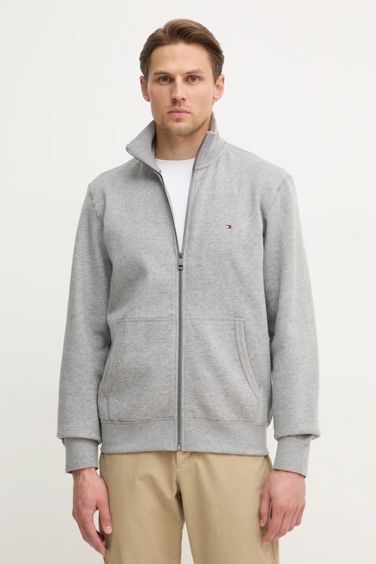 Mikina Tommy Hilfiger bez kapuce šedá MW0MW38083