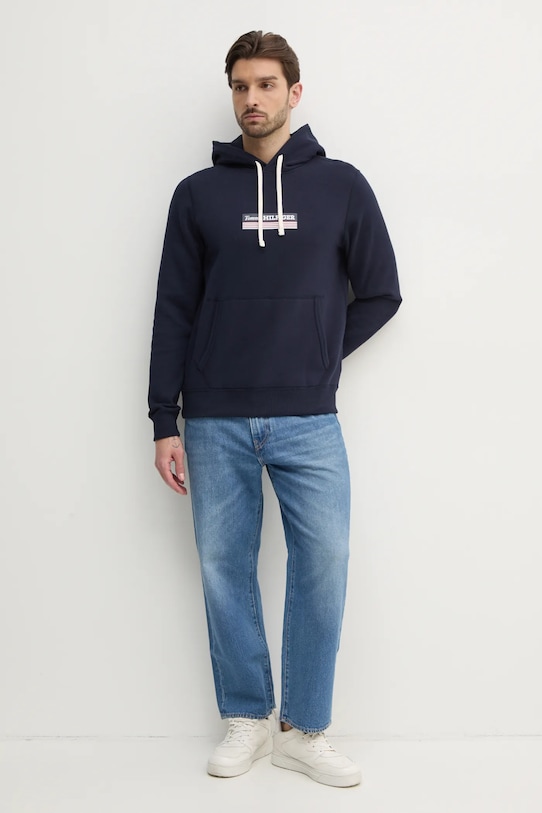 Mikina Tommy Hilfiger MW0MW38331 tmavomodrá SS25