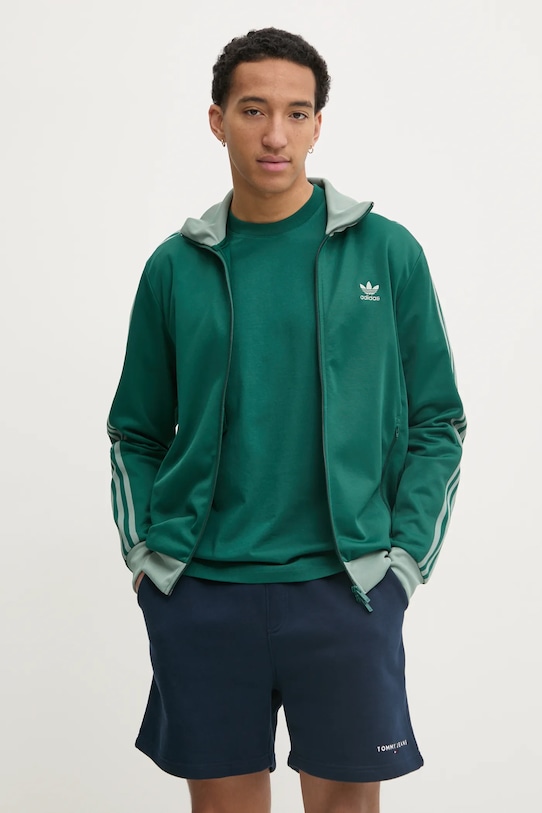 adidas Originals bluză CLASSIC TT cu modele verde JP2520