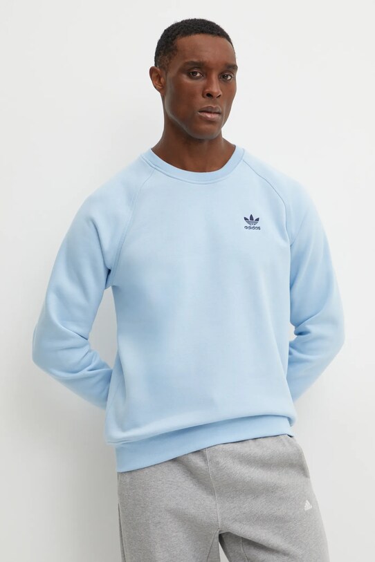 Μπλούζα adidas Originals Essential απλικέ μπλε JN0240
