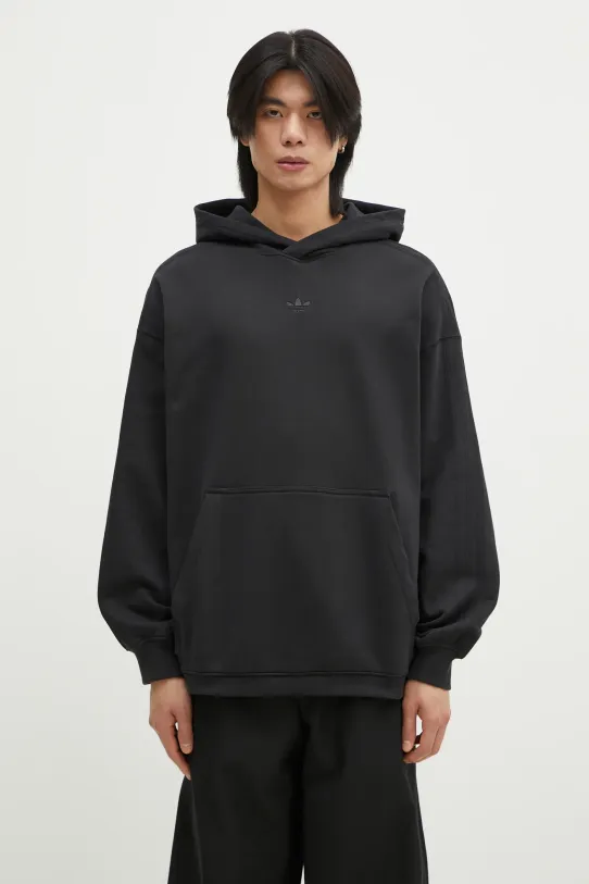adidas Originals bluza bawełniana Essential z kapturem czarny JC9572