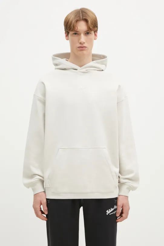 Dječja pamučna dukserica adidas Originals Essential bez uzorka bež JD3299