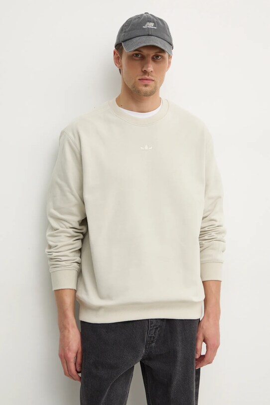 Бавовняна кофта adidas Originals Essential бавовна бежевий JD3304