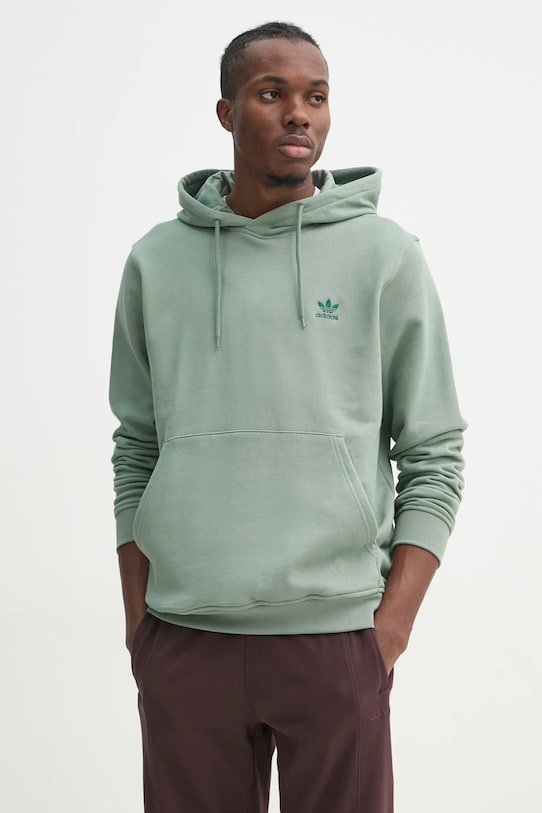 Хлопковая кофта adidas Originals Essential с капюшоном зелёный JD2410