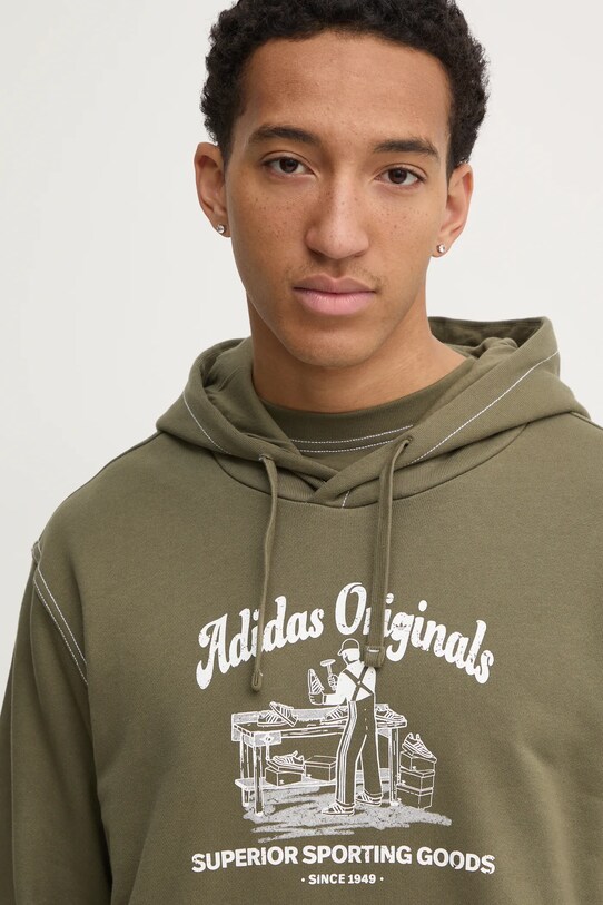 Bavlnená mikina adidas Originals Wabash zelená JP4482