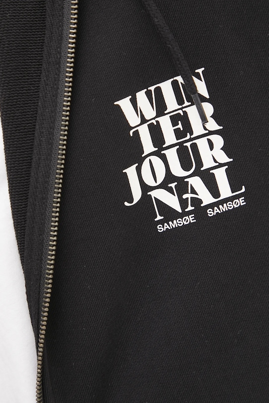 Βαμβακερή μπλούζα Samsoe Samsoe M24400010 μαύρο