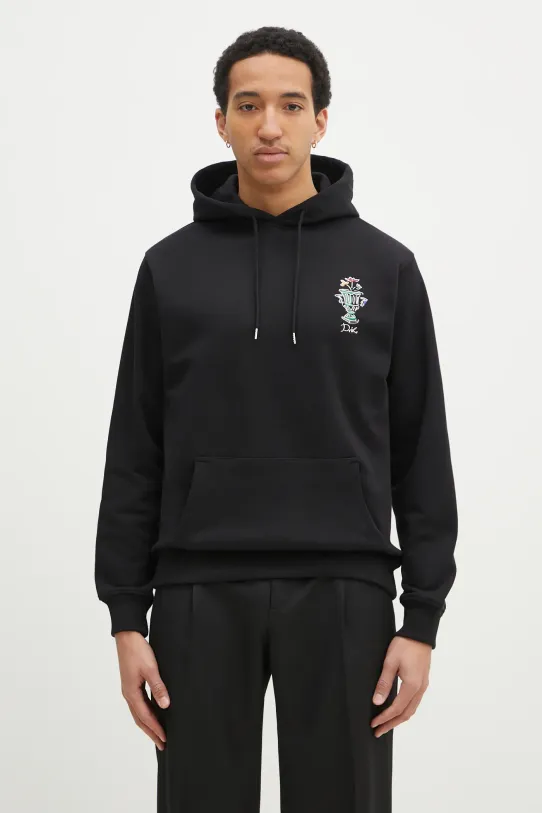 Drôle de Monsieur cotton sweatshirt Le Hoodie Vase applique black F.HO174.CO127.BL