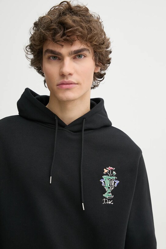 Хлопковая кофта Drôle de Monsieur Le Hoodie Vase чёрный F.HO174.CO127.BL