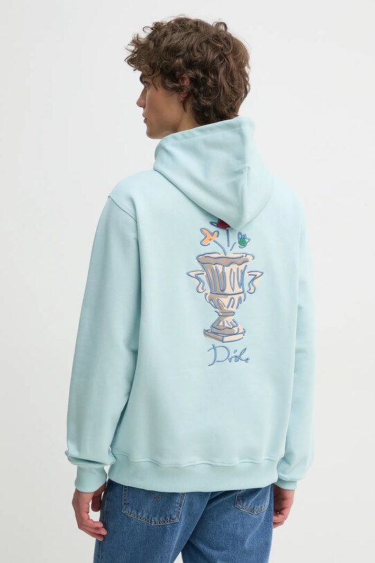 Drôle de Monsieur bluza bawełniana Le Hoodie Vase F.HO174.CO127.LBE turkusowy SS25