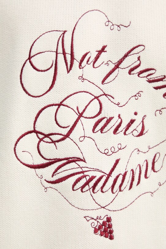 Шерстяной свитер Drôle de Monsieur Le Pull Slogan Vignes F.PO178.WO023.CM бежевый
