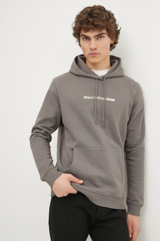 Marc O'Polo bluza bawełniana z kapturem szary 5000005784