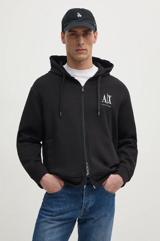 Armani Exchange bluza imprimeu negru XM000371.AF10818.NOS