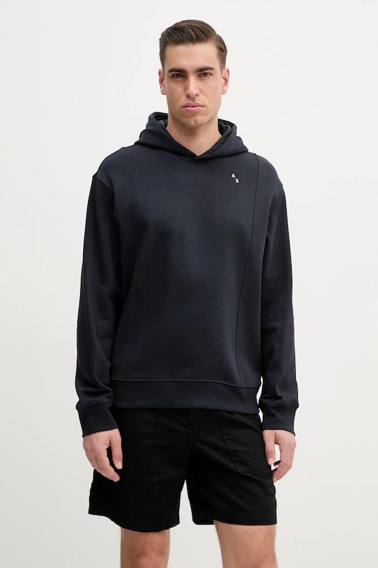 Bavlněná mikina Armani Exchange s kapucí námořnická modř XM000469.AF13109