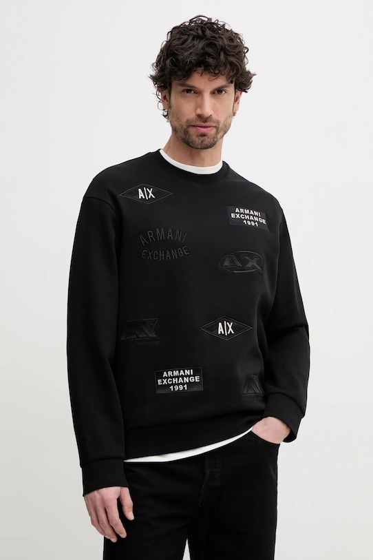 Armani Exchange bluza aplikacja czarny XM000479.AF10818