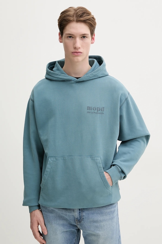 Marc O'Polo hanorac de bumbac uni albastru 5000006248