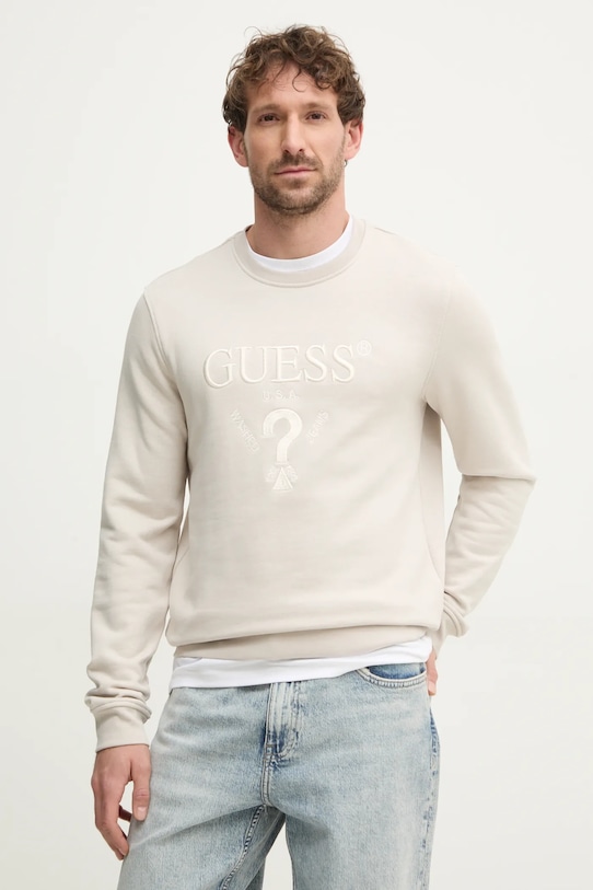 Guess bluza BEAU aplikacja beżowy M5RQ08.KCN01