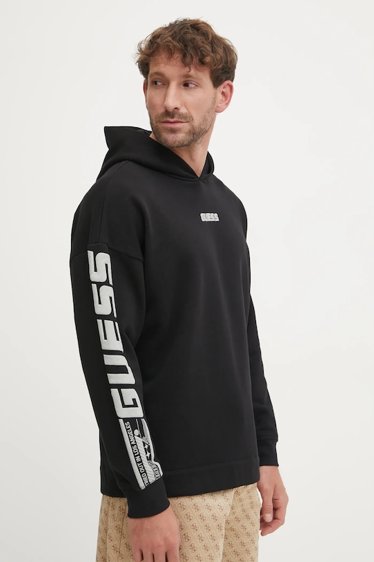 Guess bluza DALIM z kapturem czarny Z4BQ03.KAIJ1