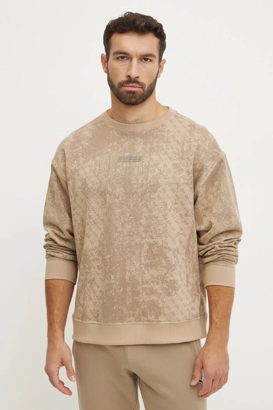 Хлопковая кофта Guess GOTAM хлопок бежевый Z5RQ17.K9YI1