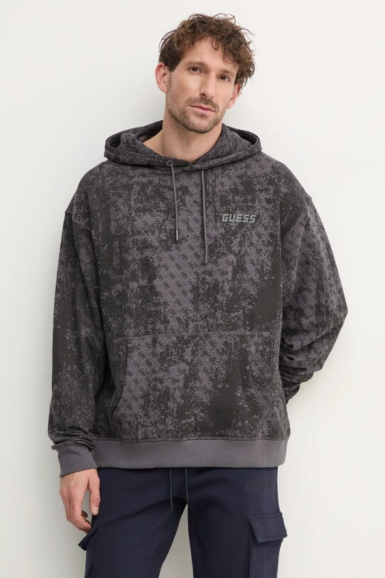 Guess hanorac de bumbac GOTAM cu modele gri Z5RQ16.K9YI1