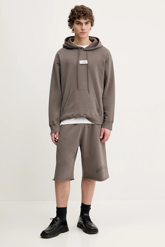 Bavlnená mikina MM6 Maison Margiela SH0GU0018 hnedá SS25