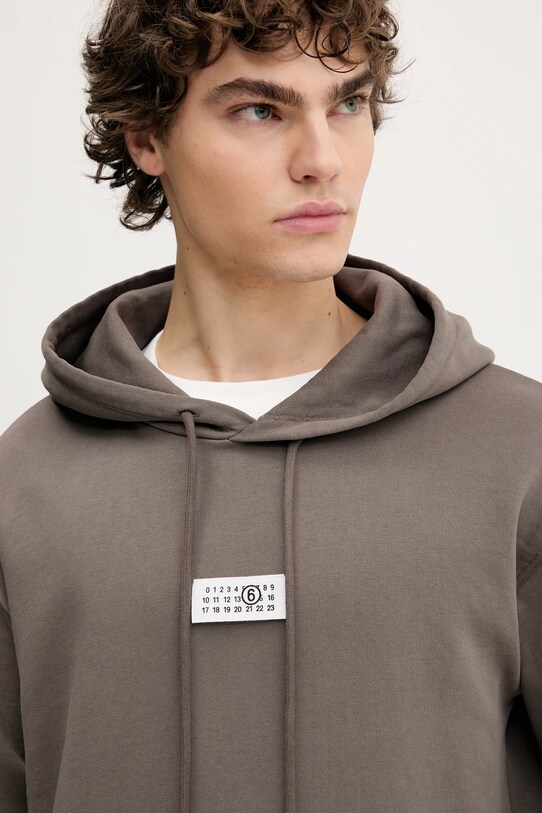 MM6 Maison Margiela hanorac de bumbac maro SH0GU0018