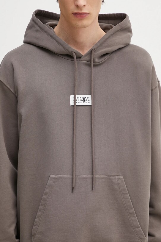 Хлопковая кофта MM6 Maison Margiela коричневый SH0GU0018