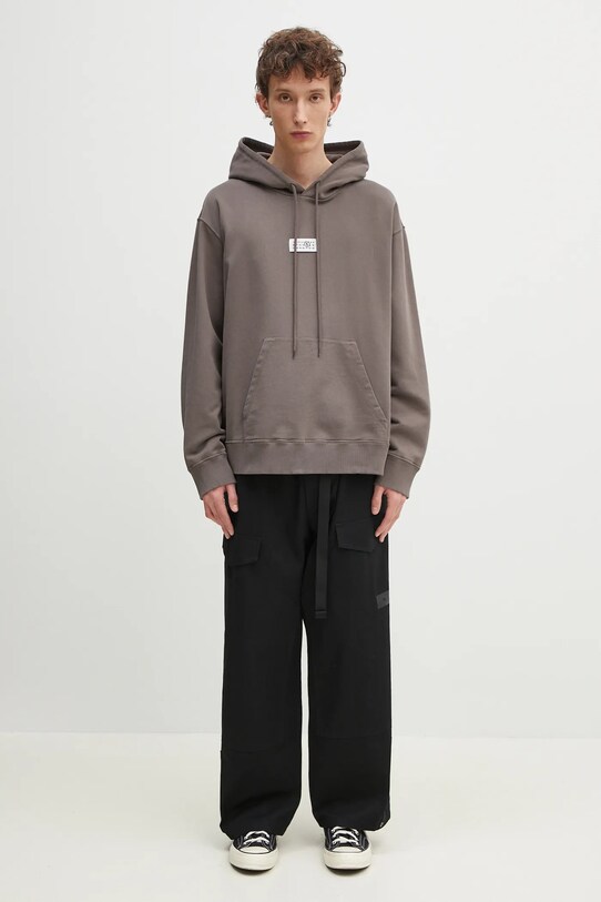 Хлопковая кофта MM6 Maison Margiela SH0GU0018 коричневый