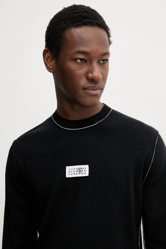 MM6 Maison Margiela maglione in lana nero SH0HL0017