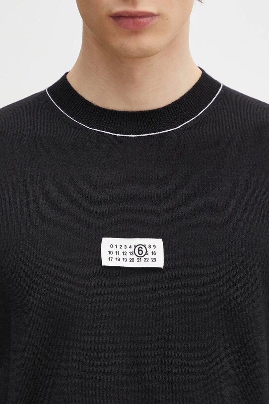 Μάλλινο πουλόβερ MM6 Maison Margiela μαύρο SH0HL0017