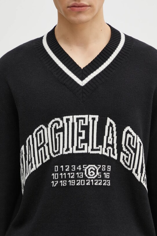 Светр з домішкою вовни MM6 Maison Margiela чорний SH0HN0002