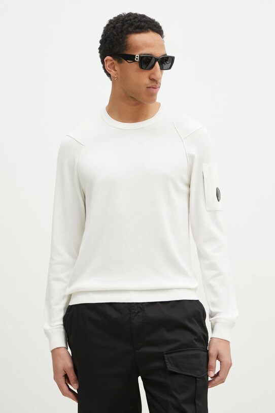 Бавовняний светр C.P. Company бавовна бежевий 18CMKN026A004037A