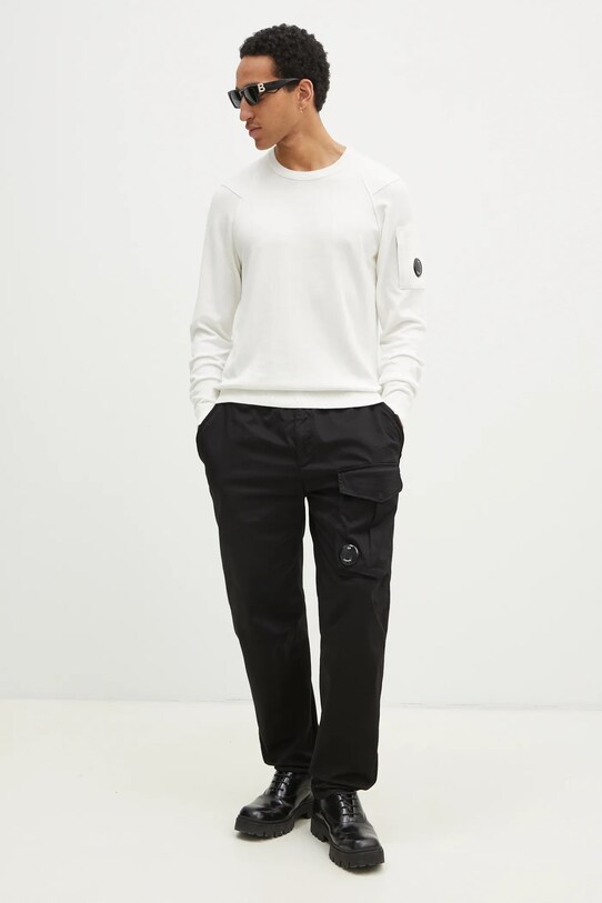 Бавовняний светр C.P. Company 18CMKN026A004037A бежевий SS25