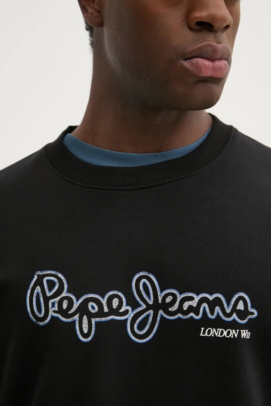 Pepe Jeans hanorac de bumbac DORIAN CREW PM582757 negru